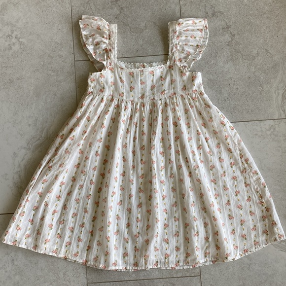 Janie and Jack FLORAL RUFFLE SLEEVE SUNDRESS - Picture 6 of 9